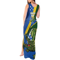 Solomon Islands Independence Day Tank Maxi Dress Happy 7 July Crocodile Flag Style