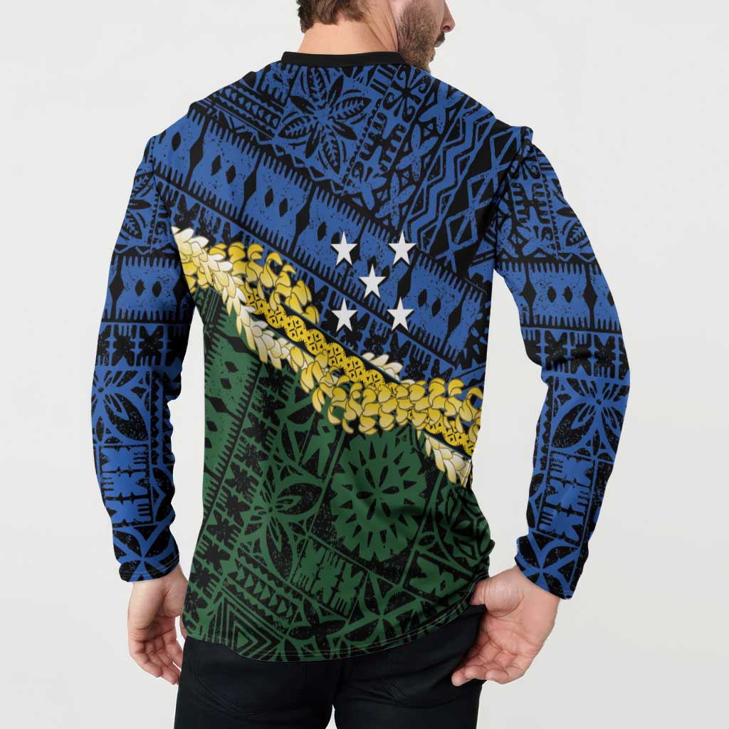 Halo Olaketa Solomon Islands Tapa Pattern Button Sweatshirt