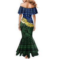 Halo Olaketa Solomon Islands Tapa Pattern Family Matching Mermaid Dress and Hawaiian Shirt