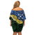 Halo Olaketa Solomon Islands Tapa Pattern Family Matching Off Shoulder Short Dress and Hawaiian Shirt