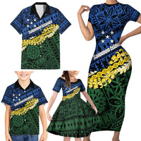 Halo Olaketa Solomon Islands Tapa Pattern Family Matching Short Sleeve Bodycon Dress and Hawaiian Shirt