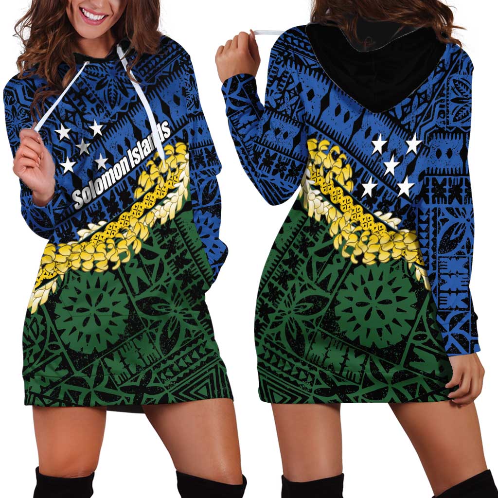 Halo Olaketa Solomon Islands Tapa Pattern Hoodie Dress