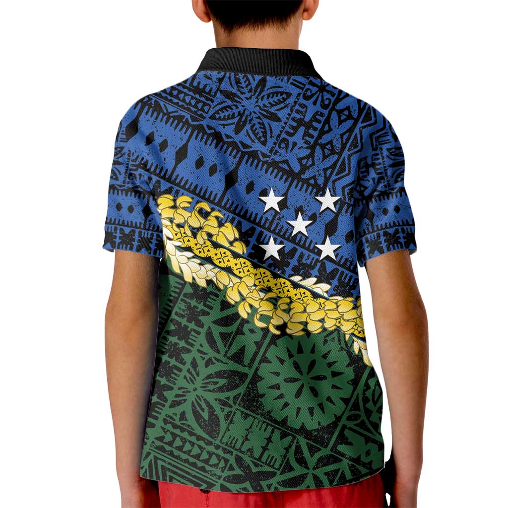 Halo Olaketa Solomon Islands Tapa Pattern Kid Polo Shirt