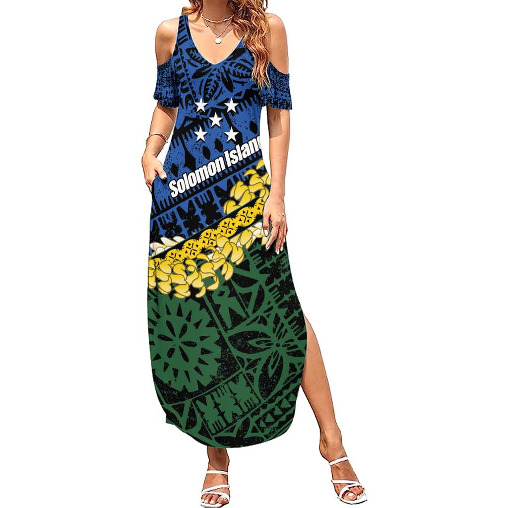Halo Olaketa Solomon Islands Tapa Pattern Summer Maxi Dress