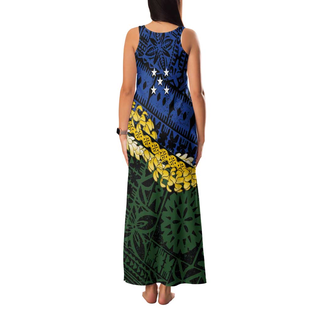 Halo Olaketa Solomon Islands Tapa Pattern Tank Maxi Dress