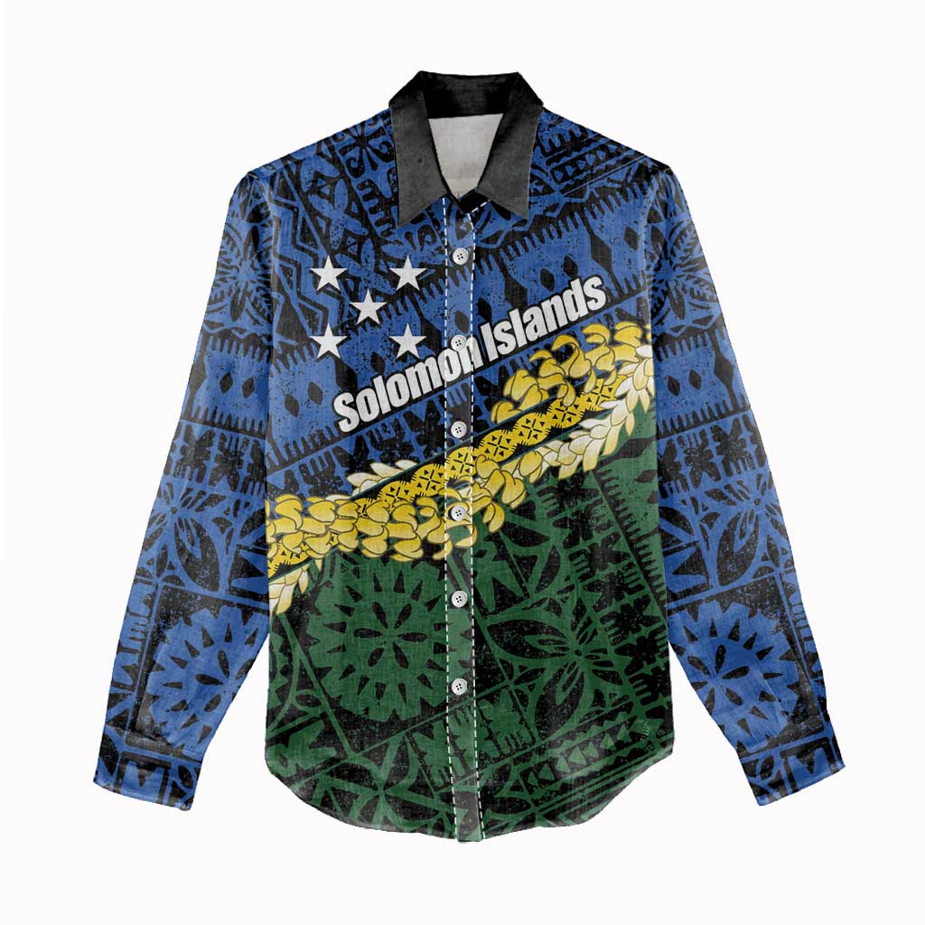 Halo Olaketa Solomon Islands Tapa Pattern Women Casual Shirt
