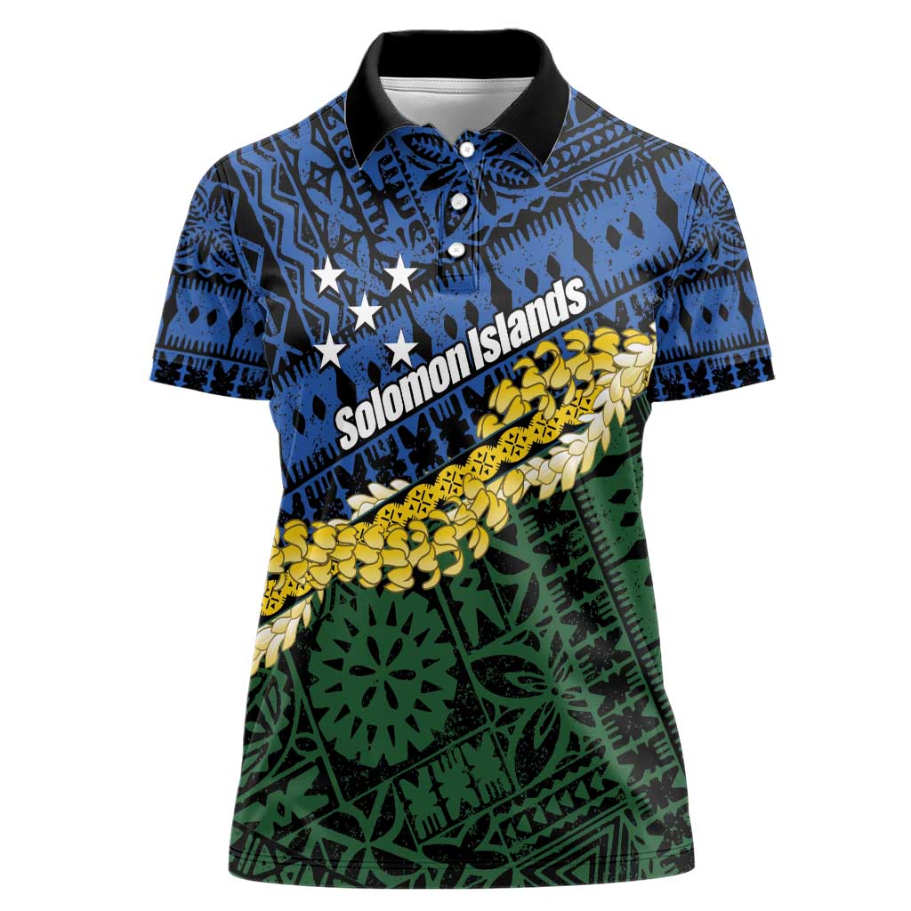 Halo Olaketa Solomon Islands Tapa Pattern Women Polo Shirt