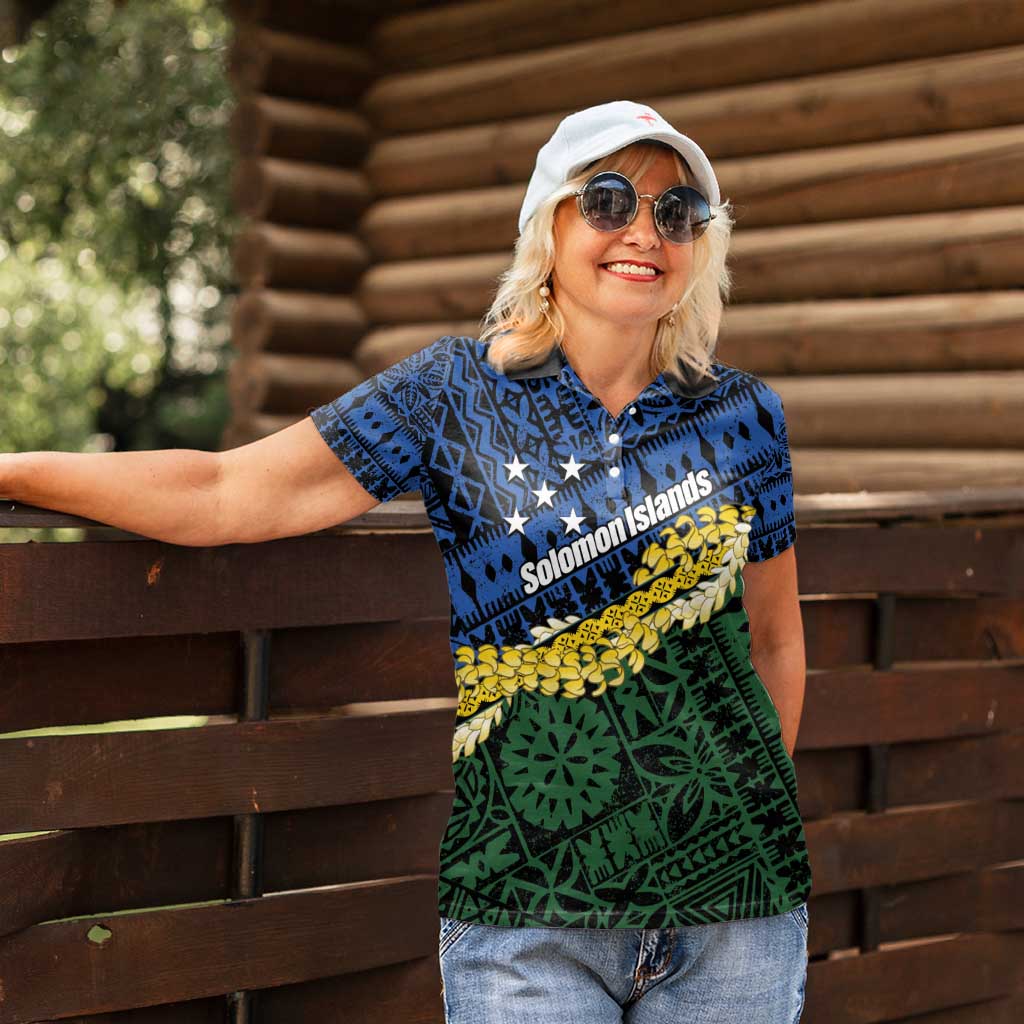 Halo Olaketa Solomon Islands Tapa Pattern Women Polo Shirt