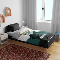 AUNZ Rugby Custom Bedding Set Australia Kangaroo New Zealand Silver Fern - Polynesian Pride