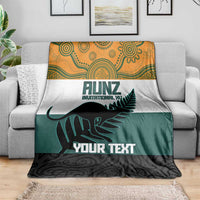 AUNZ Rugby Custom Blanket Australia Kangaroo New Zealand Silver Fern - Polynesian Pride