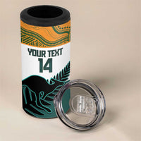 AUNZ Rugby Custom 4 in 1 Can Cooler Tumbler Australia Kangaroo New Zealand Silver Fern - Polynesian Pride