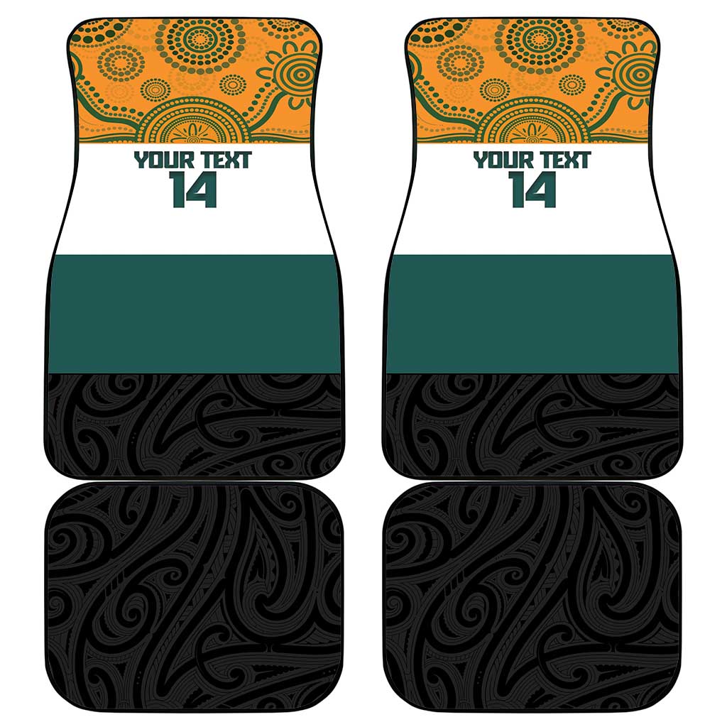 AUNZ Rugby Custom Car Mats Australia Kangaroo New Zealand Silver Fern - Polynesian Pride