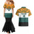 AUNZ Rugby Custom Couples Matching Mermaid Dress and Hawaiian Shirt Australia Kangaroo New Zealand Silver Fern - Polynesian Pride