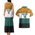 AUNZ Rugby Custom Couples Matching Tank Maxi Dress and Hawaiian Shirt Australia Kangaroo New Zealand Silver Fern - Polynesian Pride