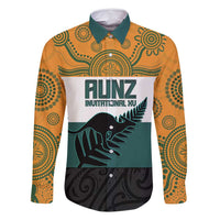 AUNZ Rugby Custom Family Matching Mermaid Dress and Hawaiian Shirt Australia Kangaroo New Zealand Silver Fern - Polynesian Pride