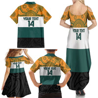 AUNZ Rugby Custom Family Matching Summer Maxi Dress and Hawaiian Shirt Australia Kangaroo New Zealand Silver Fern - Polynesian Pride