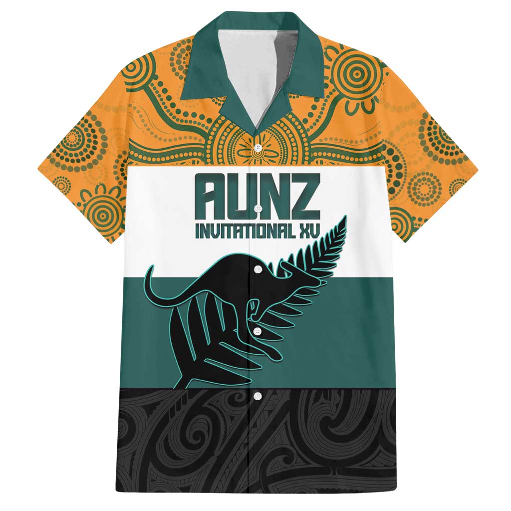 AUNZ Rugby Custom Family Matching Tank Maxi Dress and Hawaiian Shirt Australia Kangaroo New Zealand Silver Fern - Polynesian Pride