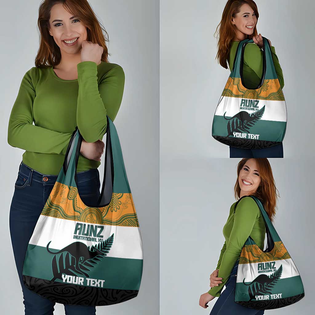 AUNZ Rugby Custom Grocery Bag Australia Kangaroo New Zealand Silver Fern - Polynesian Pride