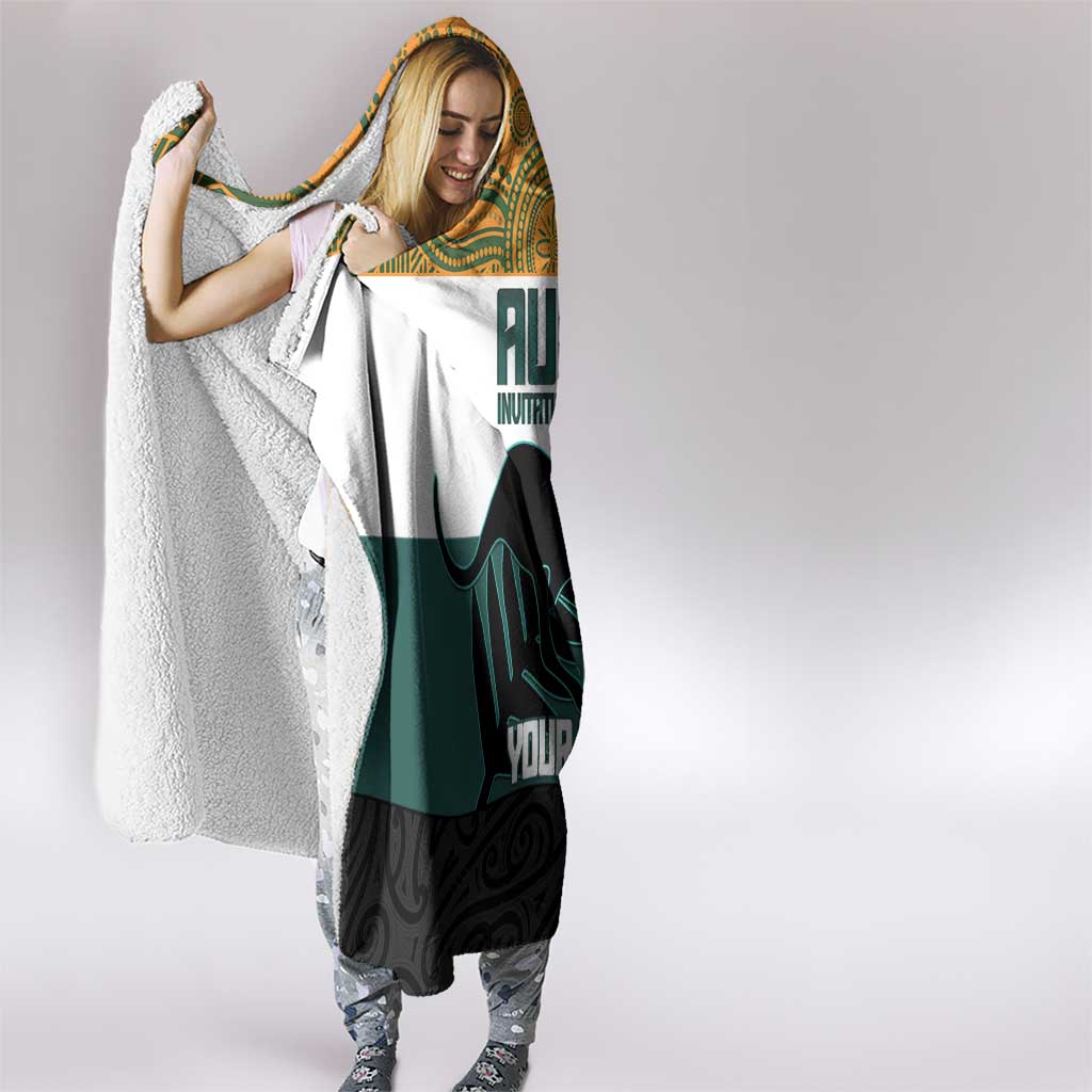 AUNZ Rugby Custom Hooded Blanket Australia Kangaroo New Zealand Silver Fern - Polynesian Pride