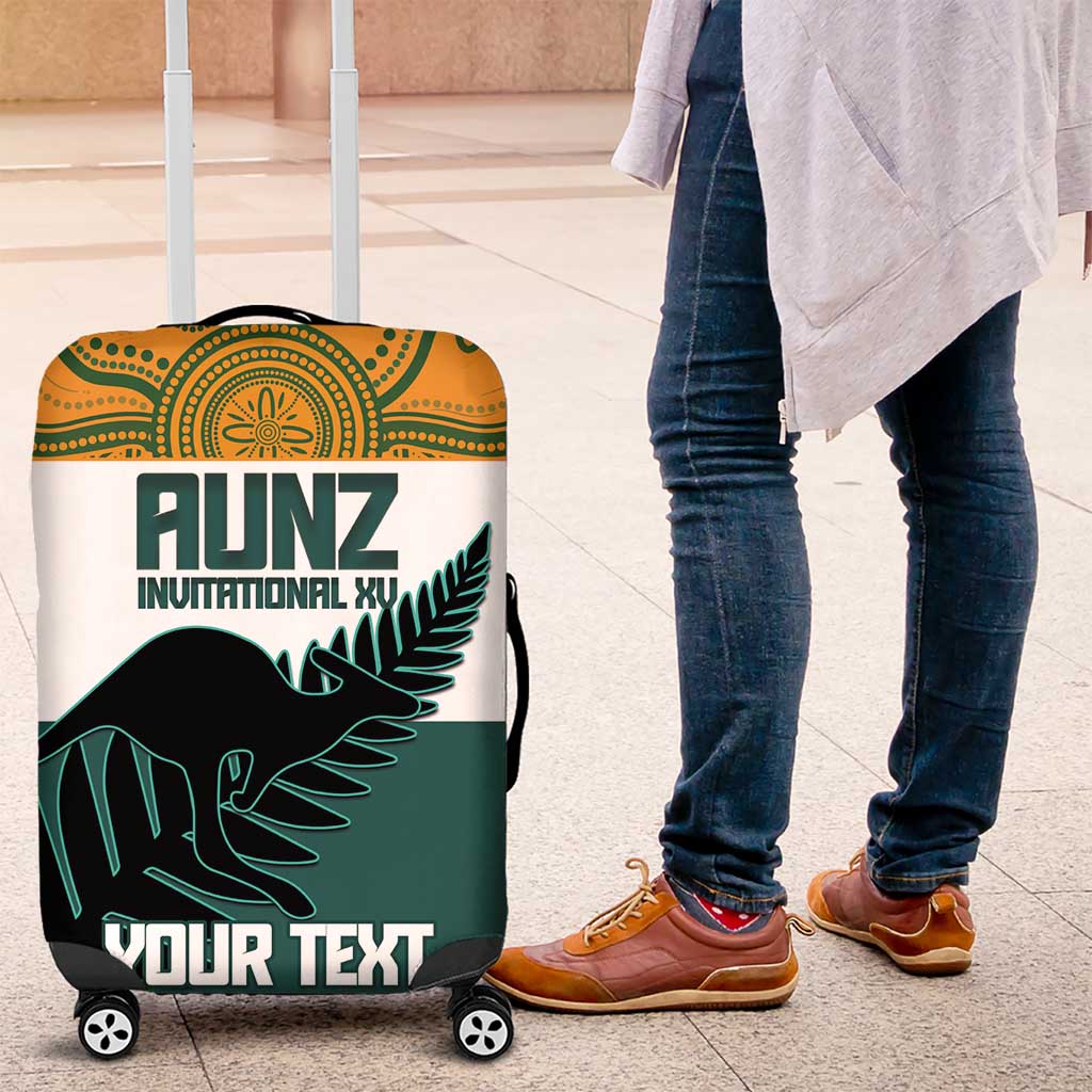 AUNZ Rugby Custom Luggage Cover Australia Kangaroo New Zealand Silver Fern - Polynesian Pride