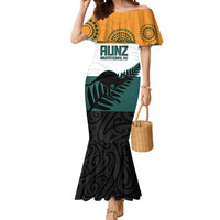 AUNZ Rugby Custom Mermaid Dress Australia Kangaroo New Zealand Silver Fern - Polynesian Pride