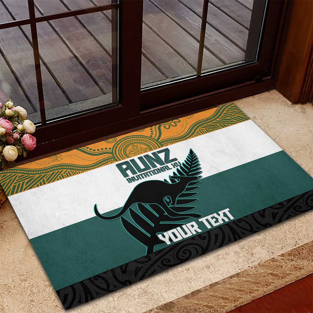 AUNZ Rugby Custom Rubber Doormat Australia Kangaroo New Zealand Silver Fern - Polynesian Pride