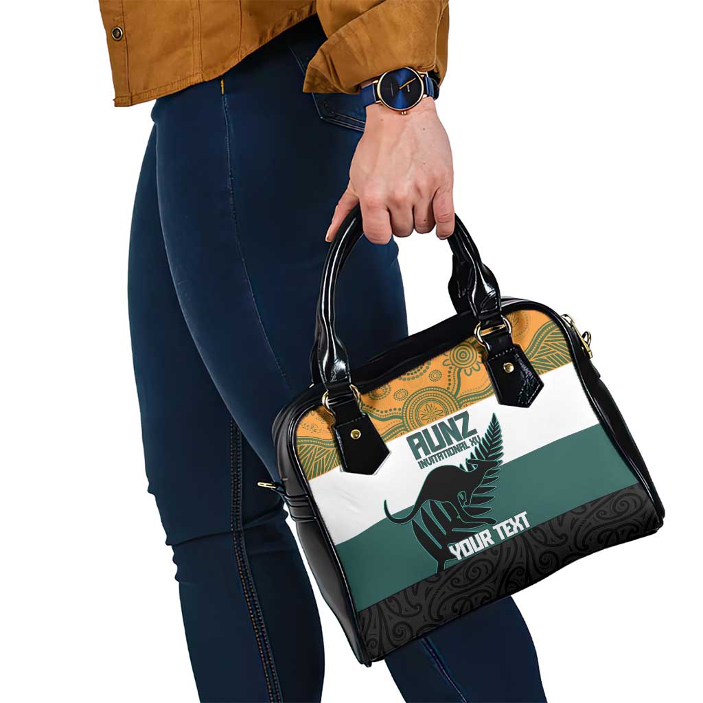 AUNZ Rugby Custom Shoulder Handbag Australia Kangaroo New Zealand Silver Fern - Polynesian Pride