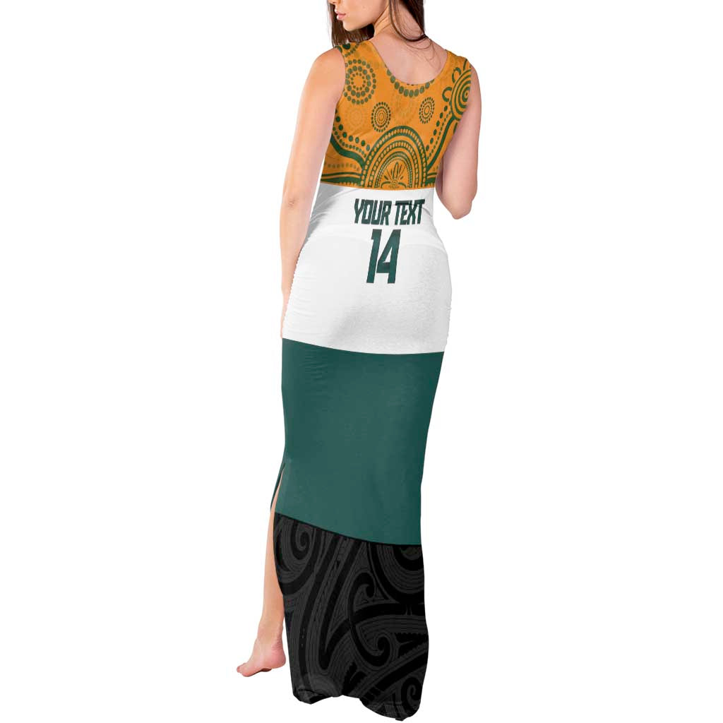 AUNZ Rugby Custom Tank Maxi Dress Australia Kangaroo New Zealand Silver Fern - Polynesian Pride