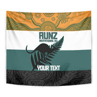 AUNZ Rugby Custom Tapestry Australia Kangaroo New Zealand Silver Fern - Polynesian Pride