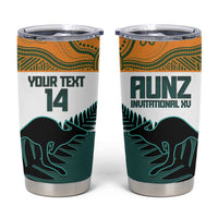 AUNZ Rugby Custom Tumbler Cup Australia Kangaroo New Zealand Silver Fern - Polynesian Pride