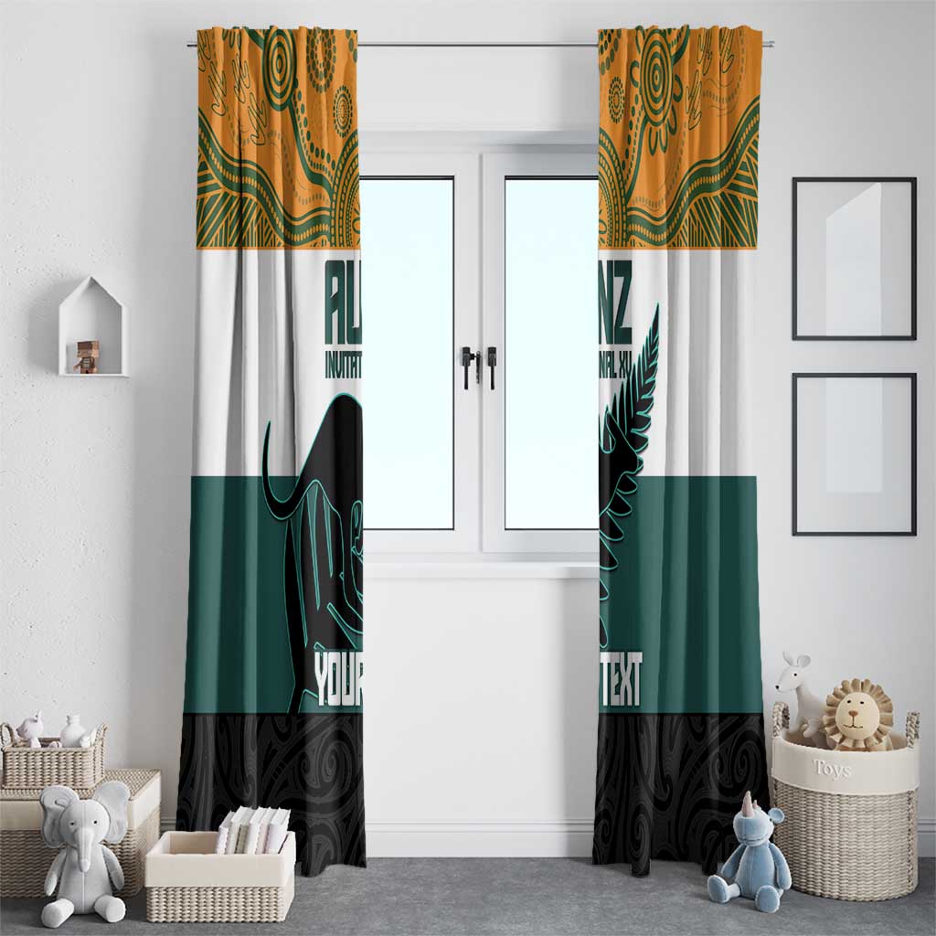 AUNZ Rugby Custom Window Curtain Australia Kangaroo New Zealand Silver Fern - Polynesian Pride