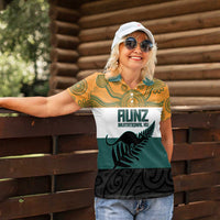 AUNZ Rugby Custom Women Polo Shirt Australia Kangaroo New Zealand Silver Fern - Polynesian Pride