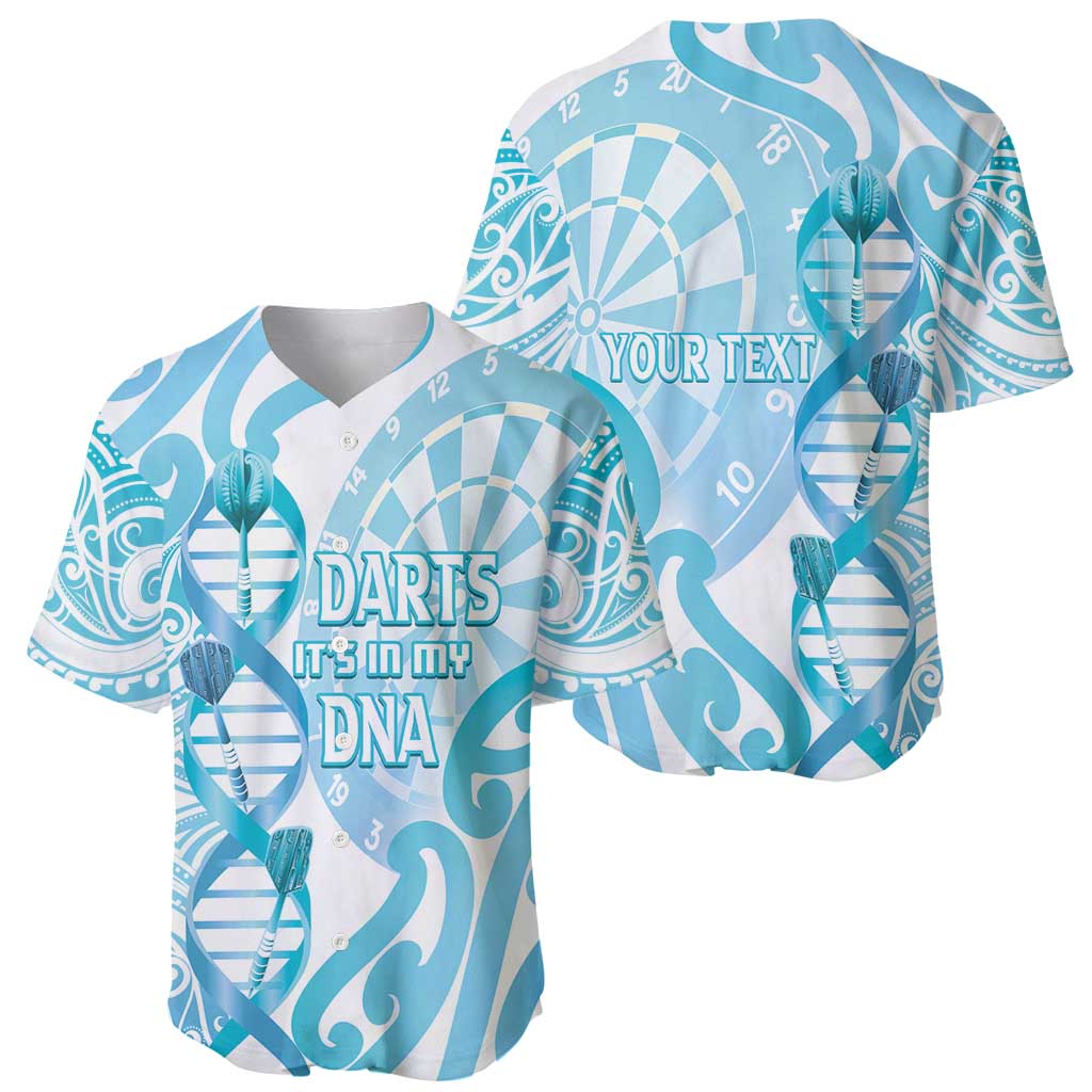 Personalised New Zealand Darts Baseball Jersey Aotearoa Maori Its In My DNA White - Polynesian Pride
