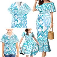 Personalised New Zealand Darts Family Matching Mermaid Dress and Hawaiian Shirt Aotearoa Maori Its In My DNA White - Polynesian Pride