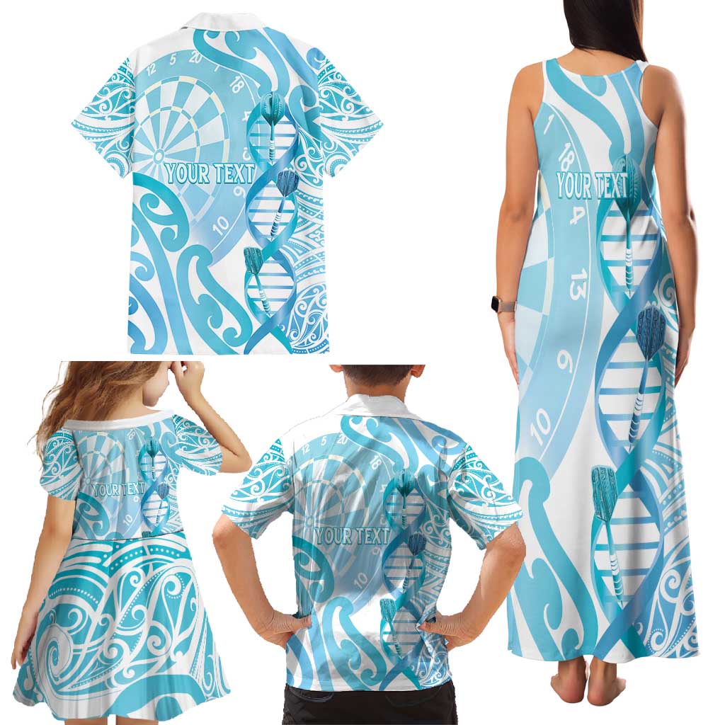 Personalised New Zealand Darts Family Matching Tank Maxi Dress and Hawaiian Shirt Aotearoa Maori Its In My DNA White - Polynesian Pride