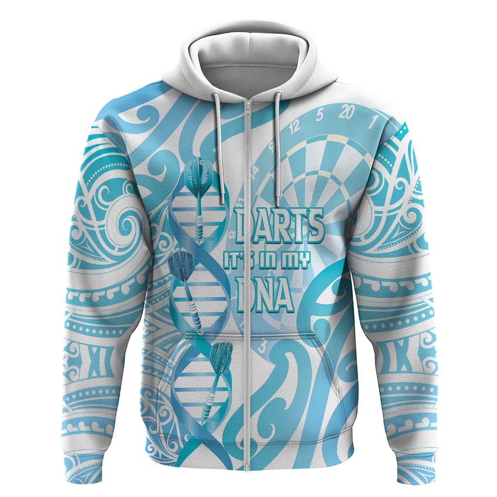 Personalised New Zealand Darts Hoodie Aotearoa Maori Its In My DNA White - Polynesian Pride