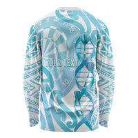 Personalised New Zealand Darts Long Sleeve Shirt Aotearoa Maori Its In My DNA White - Polynesian Pride