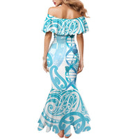 Personalised New Zealand Darts Mermaid Dress Aotearoa Maori Its In My DNA White - Polynesian Pride