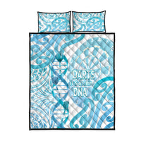 New Zealand Darts Quilt Bed Set Aotearoa Maori Its In My DNA White - Polynesian Pride