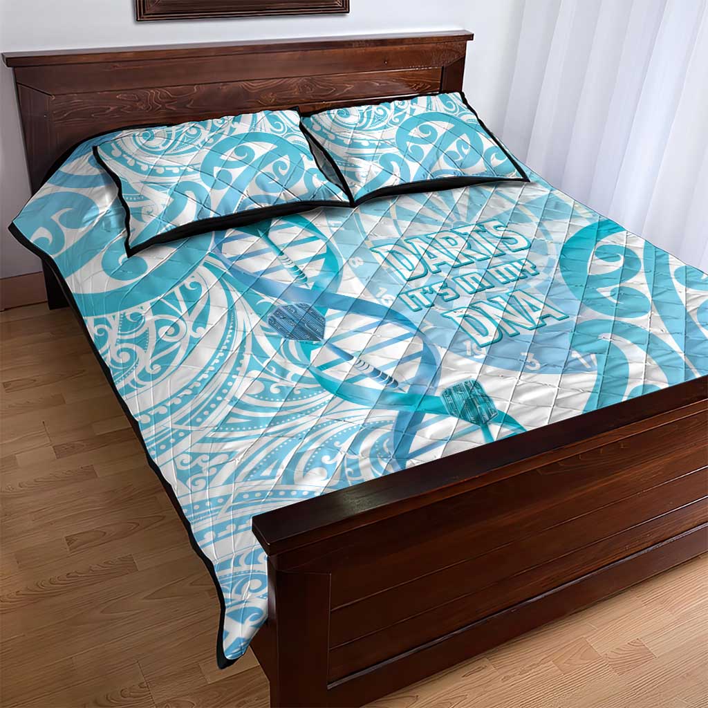 New Zealand Darts Quilt Bed Set Aotearoa Maori Its In My DNA White - Polynesian Pride
