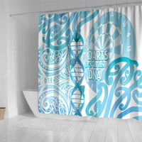 New Zealand Darts Shower Curtain Aotearoa Maori Its In My DNA White - Polynesian Pride