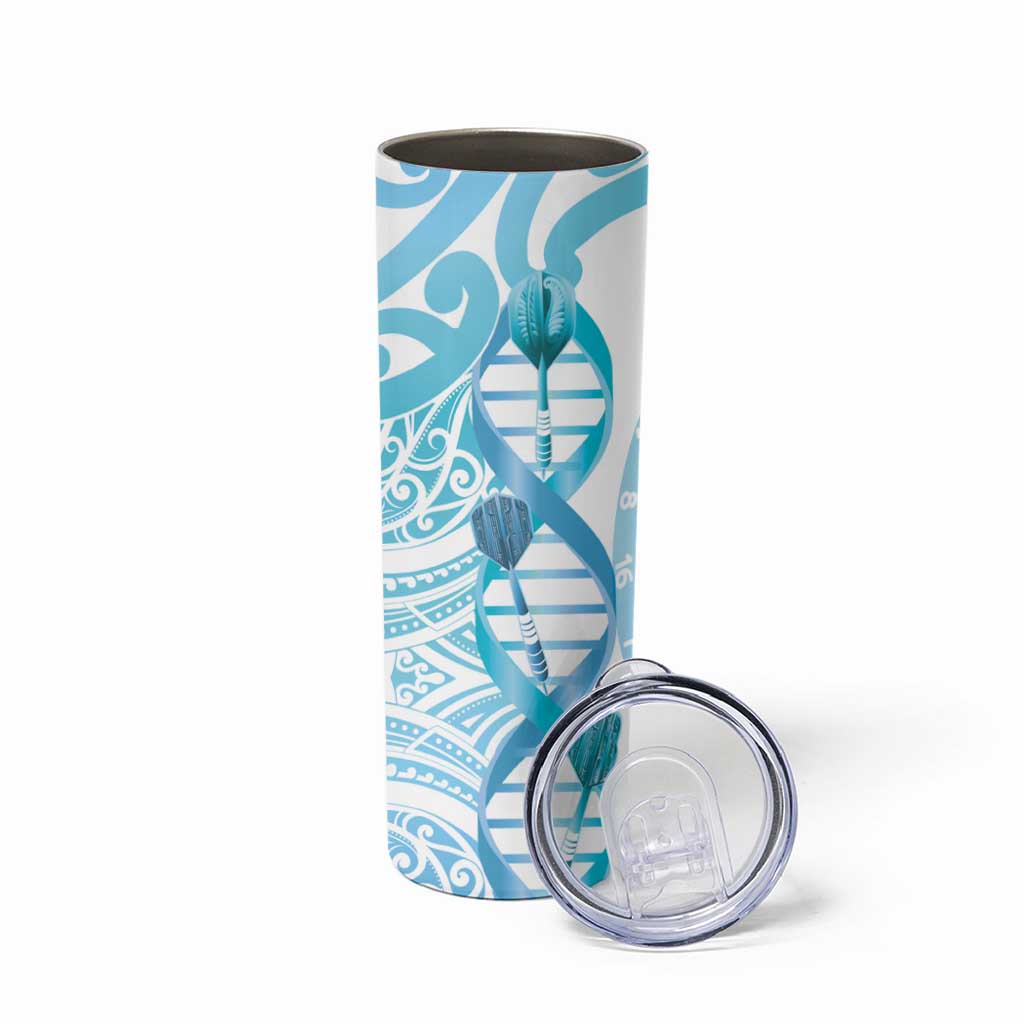 New Zealand Darts Skinny Tumbler Aotearoa Maori Its In My DNA White - Polynesian Pride