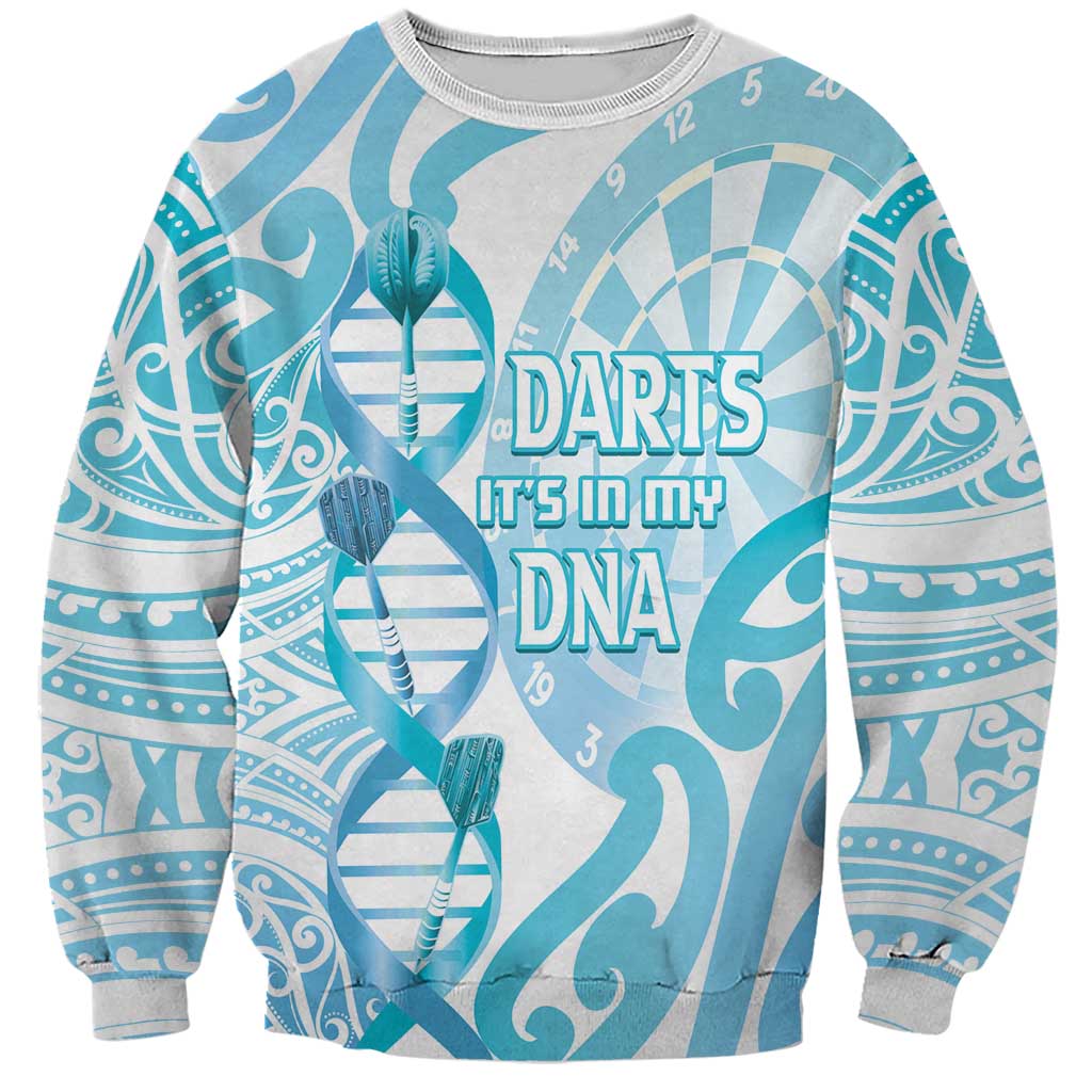 Personalised New Zealand Darts Sweatshirt Aotearoa Maori Its In My DNA White - Polynesian Pride