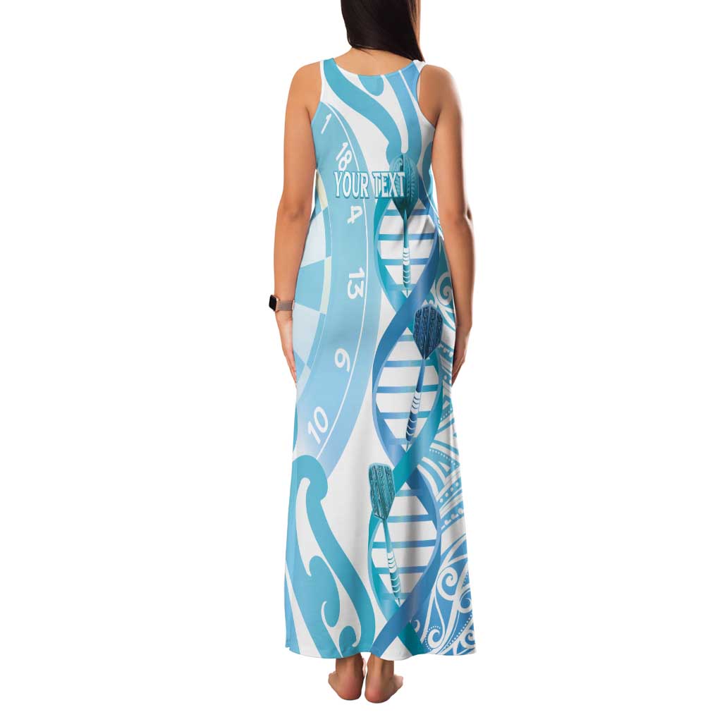 Personalised New Zealand Darts Tank Maxi Dress Aotearoa Maori Its In My DNA White - Polynesian Pride