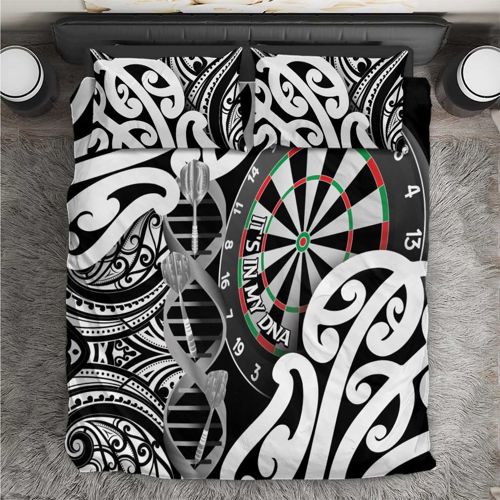 New Zealand Darts Bedding Set Aotearoa Maori Its In My DNA Black - Polynesian Pride