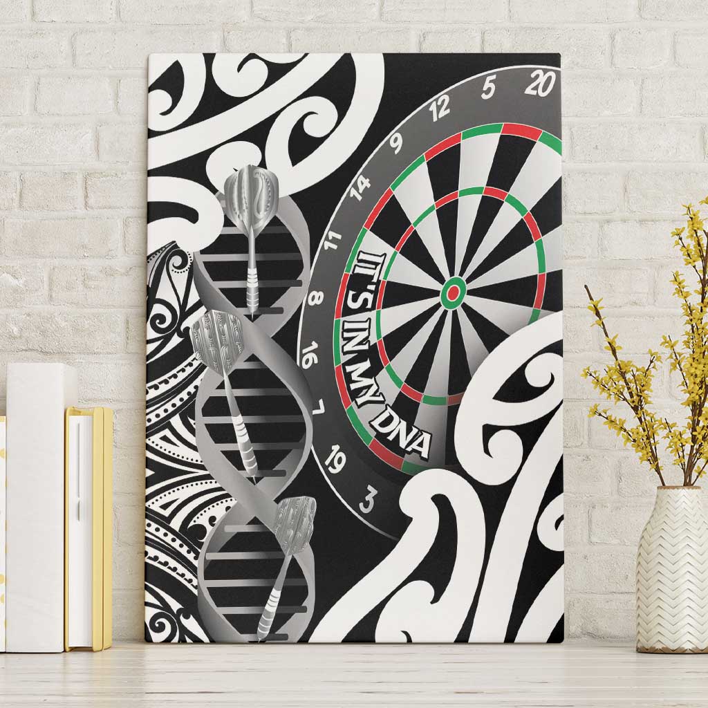 New Zealand Darts Canvas Wall Art Aotearoa Maori Its In My DNA Black - Polynesian Pride