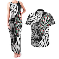 Personalised New Zealand Darts Couples Matching Tank Maxi Dress and Hawaiian Shirt Aotearoa Maori Its In My DNA Black - Polynesian Pride
