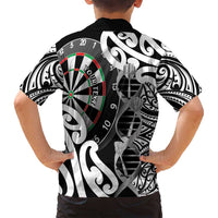 Personalised New Zealand Darts Family Matching Long Sleeve Bodycon Dress and Hawaiian Shirt Aotearoa Maori Its In My DNA Black - Polynesian Pride