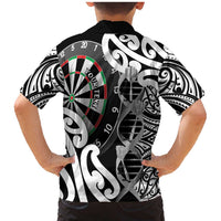 Personalised New Zealand Darts Family Matching Mermaid Dress and Hawaiian Shirt Aotearoa Maori Its In My DNA Black - Polynesian Pride