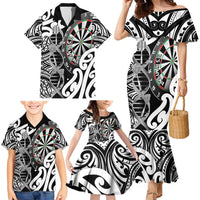 Personalised New Zealand Darts Family Matching Mermaid Dress and Hawaiian Shirt Aotearoa Maori Its In My DNA Black - Polynesian Pride
